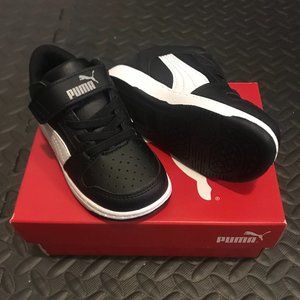 Kids Puma Black and White Sneakers